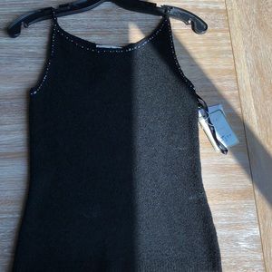 Black shirt with simple beading